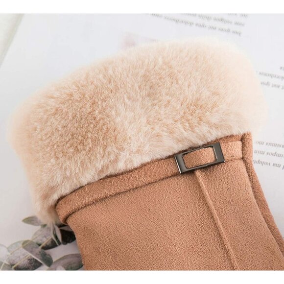 Women's Black-1 Winter Warm Touch Screen Thick Mittens Lady Outdoor Gloves - Picture 4 of 5